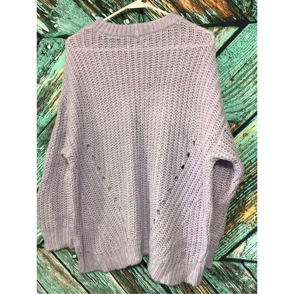90’s American Eagle Lavender Chunky Knit Oversized Sweater Size Small 🦅 - Picture 4 of 12